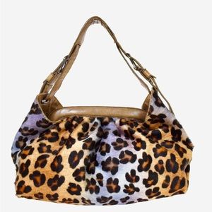 Fendi (Flawless) Calf Hair, Leopard Pattern, Brown Leather Vintage Handbag